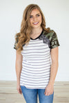 Little Bit of Lace Tee | Camo Detail