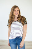 Little Bit of Lace Tee | Camo Detail