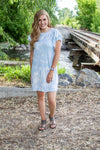 Flutter Sleeve Dress | Blue Tie Dye