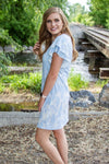 Flutter Sleeve Dress | Blue Tie Dye