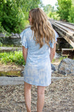 Flutter Sleeve Dress | Blue Tie Dye