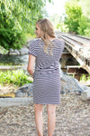 Dress with Pockets | Black and White Stripes