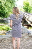 Dress with Pockets | Black and White Stripes
