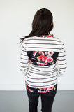 Striped Floral Crew Neck