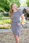 Dress with Pockets | Black and White Stripes