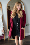 Brushed Waffle Knit Cardigan | Multiple Colors