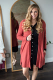 Brushed Waffle Knit Cardigan | Multiple Colors