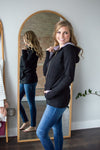 Go Rogue Zip Up Hoodie | Black and White Stripes
