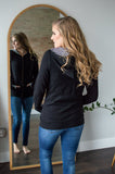 Go Rogue Zip Up Hoodie | Black and White Stripes