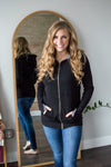Go Rogue Zip Up Hoodie | Black and White Stripes