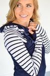 Navy Striped Raglan Hoodie