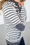 Charcoal Striped Hoodie