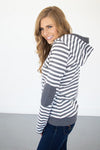 Charcoal Striped Hoodie