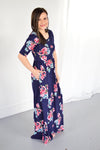 Navy Floral Maxi with Nursing Option