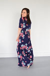 Navy Floral Maxi with Nursing Option