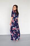 Navy Floral Maxi with Nursing Option