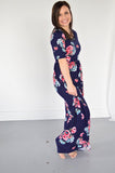 Navy Floral Maxi with Nursing Option