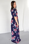 Navy Floral Maxi with Nursing Option