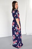 Navy Floral Maxi with Nursing Option