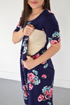 Navy Floral Maxi with Nursing Option