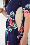Navy Floral Maxi with Nursing Option