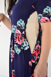 Navy Floral Maxi with Nursing Option