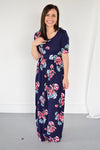 Navy Floral Maxi with Nursing Option