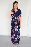 Navy Floral Maxi with Nursing Option