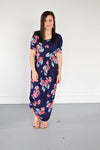Navy Floral Maxi with Nursing Option