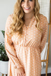Midi Dress | Peach Polka Dot