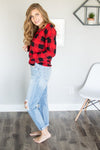 Sadie Kangaroo Top | Red Buffalo Plaid