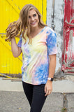 In your Dreams V-Neck Tee | Tie Dye at Dusk
