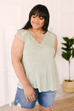 Garden and Lace Top in Sage