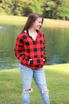 Sadie Kangaroo Top | Red Buffalo Plaid