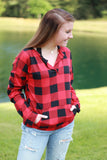 Sadie Kangaroo Top | Red Buffalo Plaid