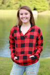 Sadie Kangaroo Top | Red Buffalo Plaid