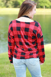 Sadie Kangaroo Top | Red Buffalo Plaid