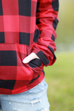 Sadie Kangaroo Top | Red Buffalo Plaid