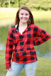 Sadie Kangaroo Top | Red Buffalo Plaid