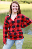 Sadie Kangaroo Top | Red Buffalo Plaid