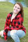 Sadie Kangaroo Top | Red Buffalo Plaid
