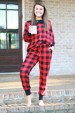 Red and Black Buffalo Plaid Lounge Set