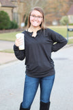 Sadie Kangaroo Top | Black