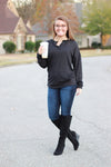 Sadie Kangaroo Top | Black