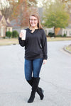 Sadie Kangaroo Top | Black
