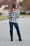 Sadie Kangaroo Top | Black and White Buffalo Plaid