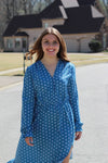 Midi Dress | Blue Polka Dot