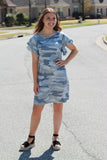 Flutter Sleeve Dress | Camo