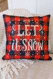 Let It Snow Buffalo Plaid Pillow Case