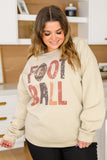 Let's Play Football Graphic Sweatshirt In Sand